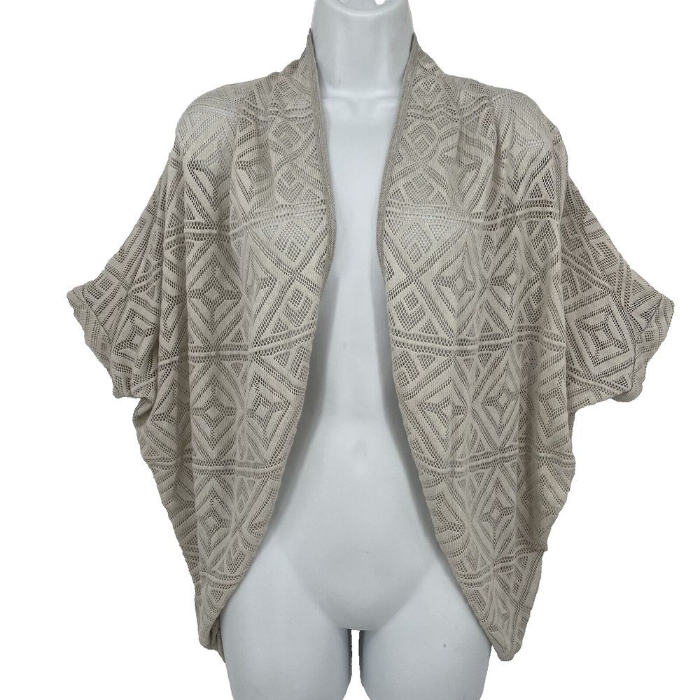 Comme Ca Du Mode Women Beige Cocoon Cardigan Shortโ Dolman Sleeve Size Small